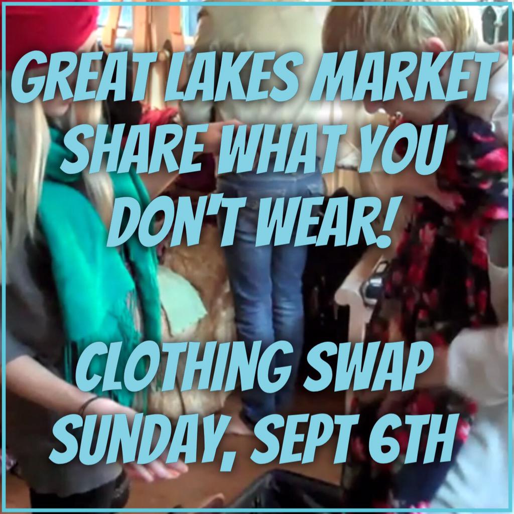 Clothing swap today at the market!