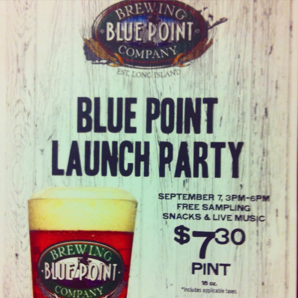 Join us Monday from 3-6pm for our last patio party of the season! Complimentary #bluepoint samples, food &amp; #livemusic