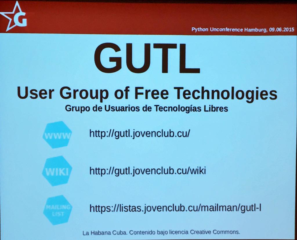 Keynote: Free Software in #Cuba, given by @elMor3no_ #PyUnconf