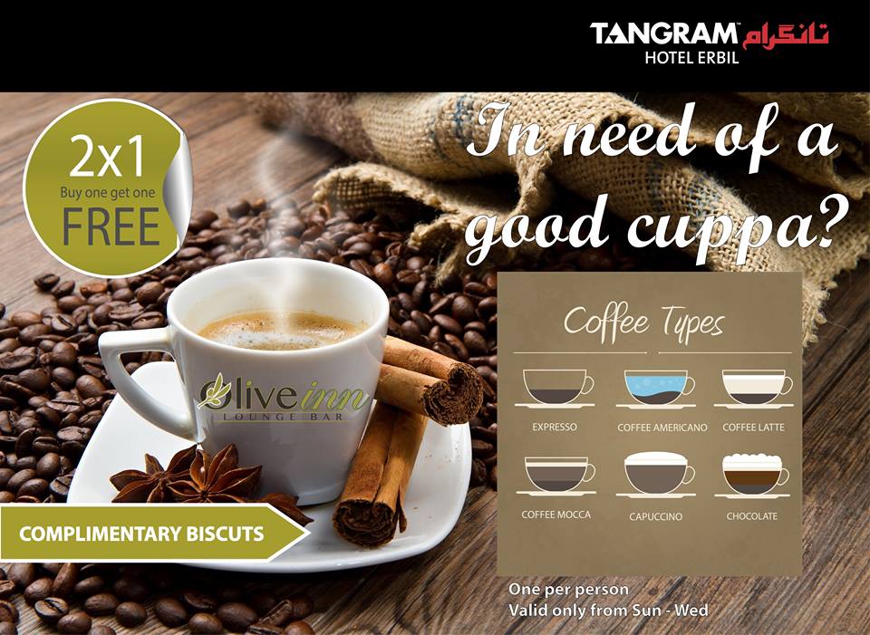 This offer is only valid from Sunday - Wednesday
#Hotels #Irbil #Erbil #Iraq #tangramhotelerb