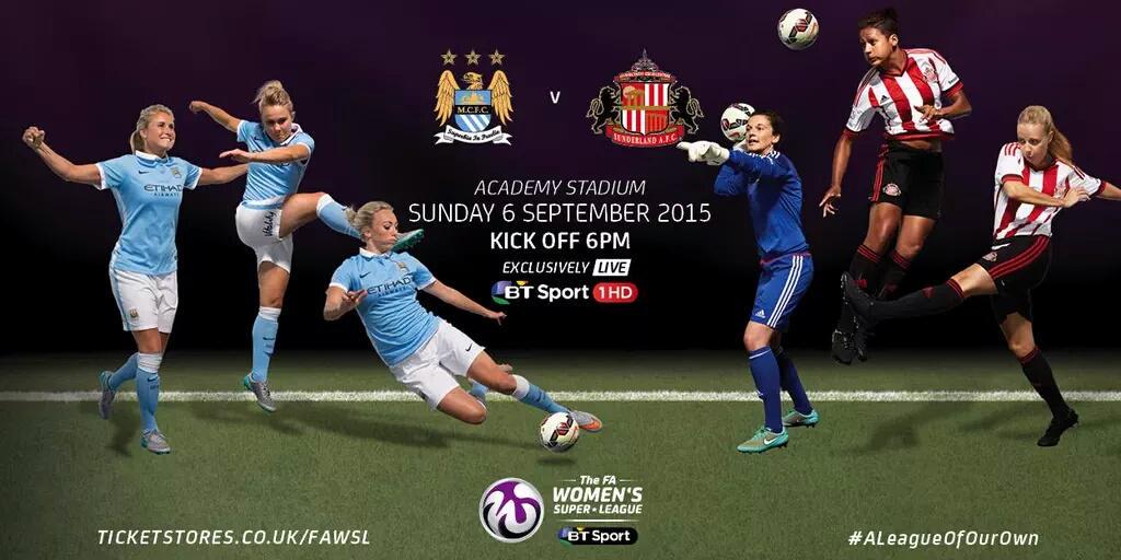 ManCityWomen's tweet photo. It's matchday! ⚽

#MCWFC v @SAFCLadies in the @FAWSL at 6pm. Game #1 of the final four...

Come on, City! #Together http://t.co/dt5usvuG1m