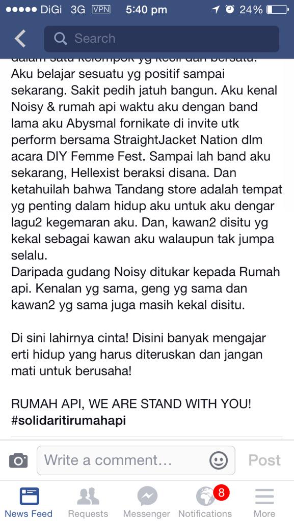 twt_muzik's tweet photo. #solidaritirumahapi masih lagi diteruskan! http://t.co/EpGUXo598r