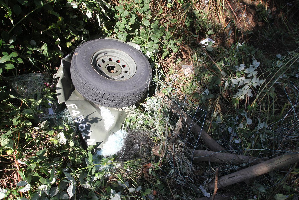 Police pursuit of stolen land rover ended in a rescue operation in Robin Hood when crashed down old rail tracks.