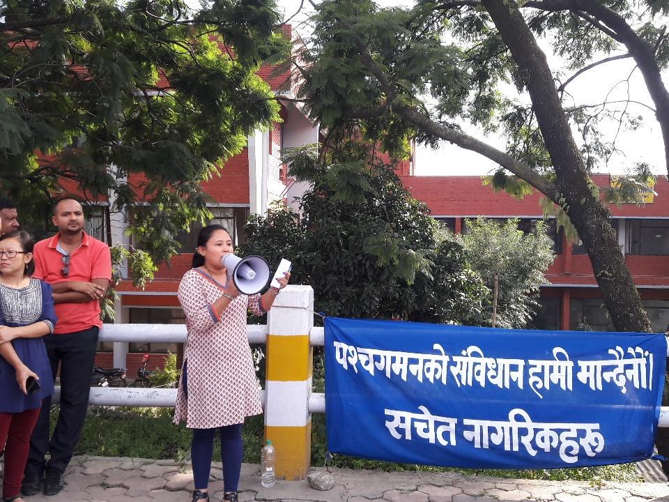 pramodbhagat's tweet image. Kala Rai speaking in the programme. #CitizensProtest