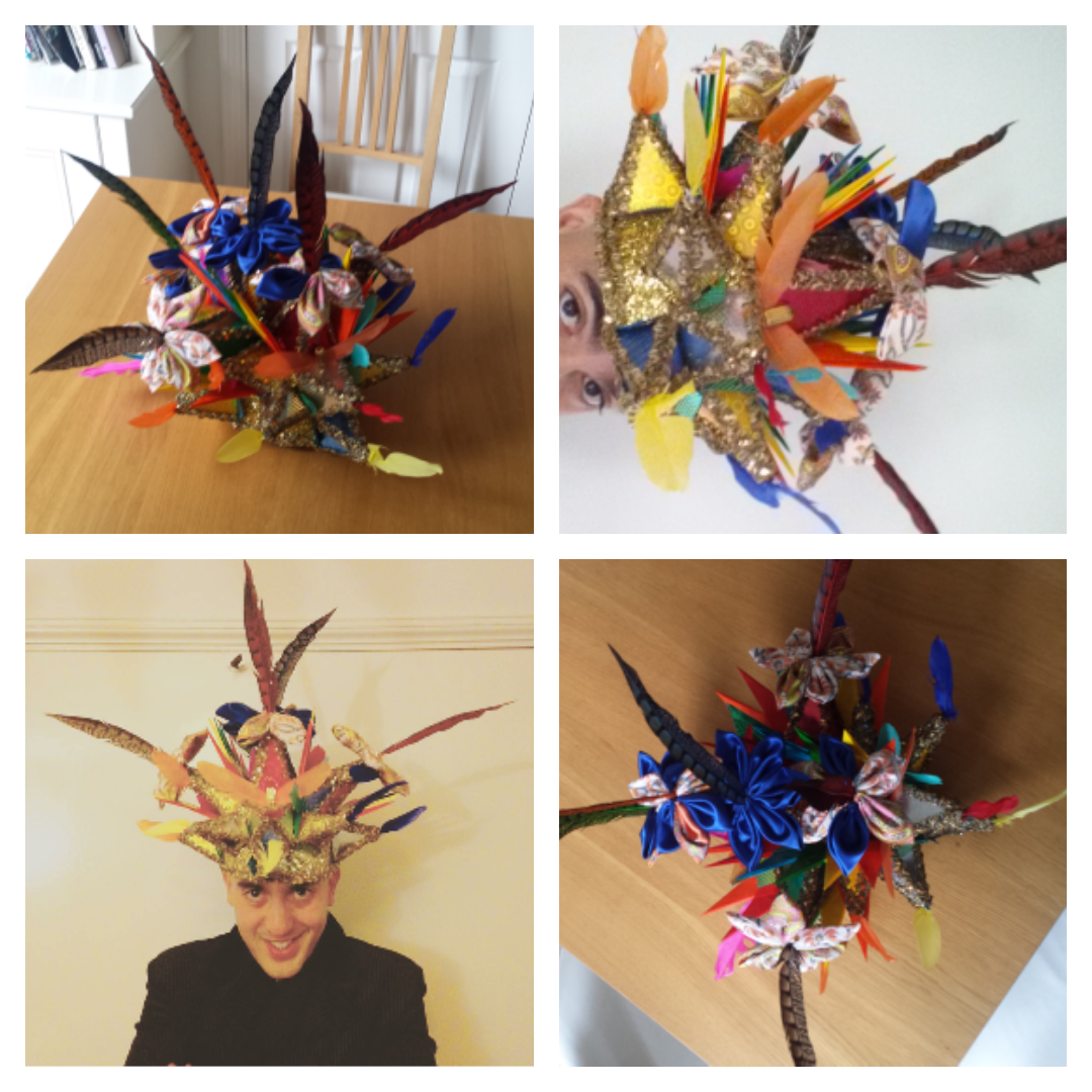 Headism's tweet photo. Fabulous headpiece made by super talented @SequinKay for myself. #colour #sequins #headism #hat #headpiece #art http://t.co/aJvtZHuoip