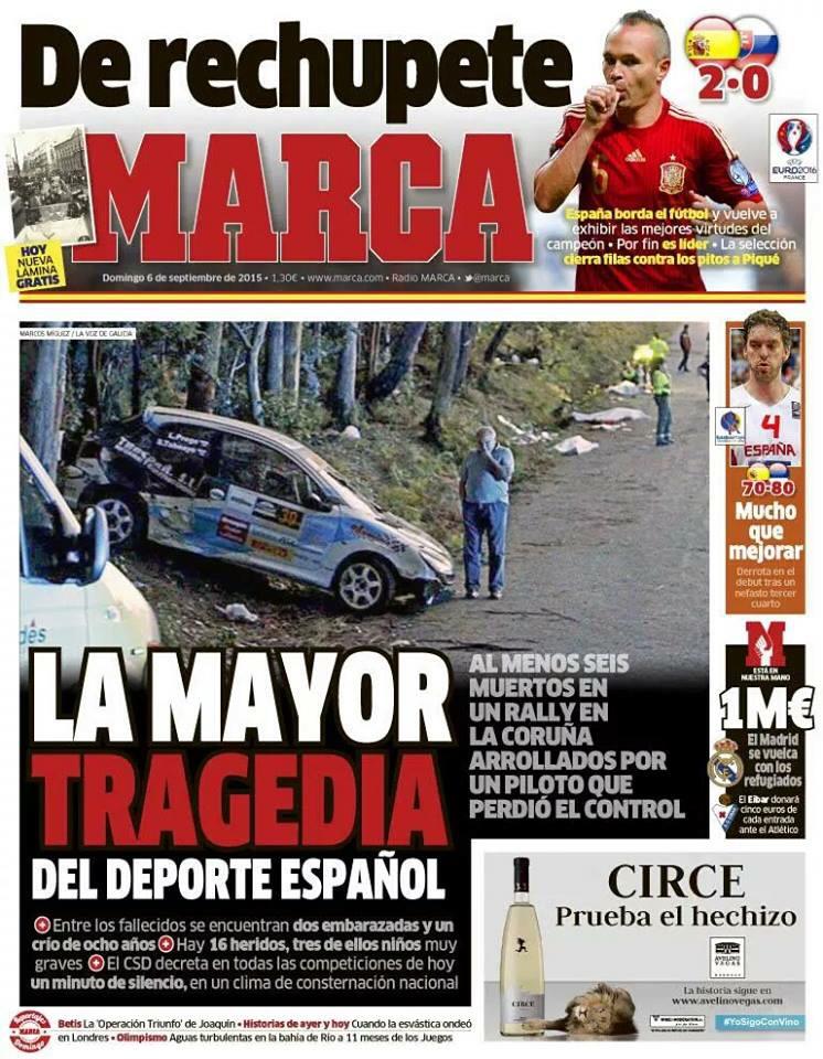 fuelwasters's tweet photo. ¿Cuantas portadas de Marca hablan del automovilismo español? Para esto sí hay público, ¿verdad...? http://t.co/NuCbEuE1us
