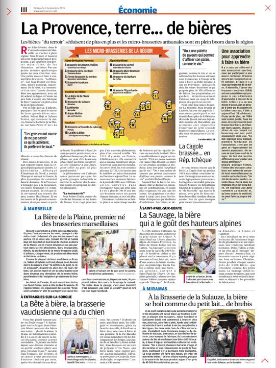 Cl_Perrier's tweet photo. La PROVENCE, terre...de bières 
Hic ! Dans @laprovence http://t.co/8HbkraRY6s