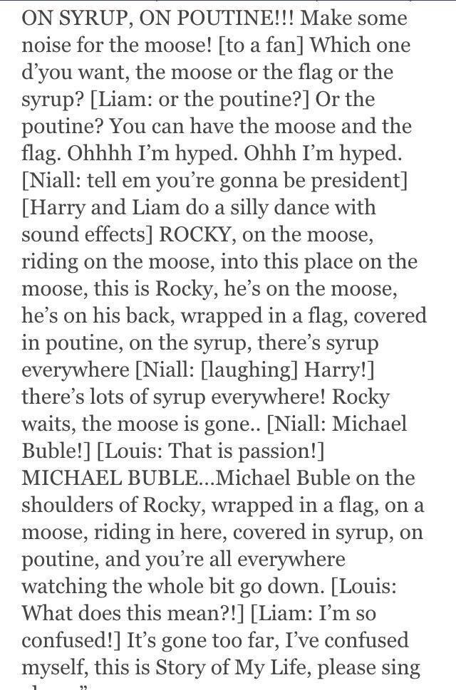 Harry talking about Poutine is so cute I literally talk about him like this ofndbdhsh Hahaha