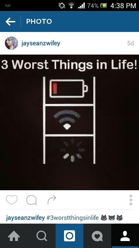 Fazzy_93's tweet image. #3worstthingsinlife 😾🙀😽 
#lowbattery ⛔️
#slowwifi 📡 
#loading ✳ 
Who Agrees !???? 👊