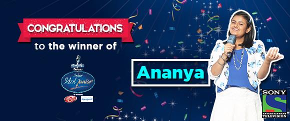 SonyTV's tweet image. And the winner of #IndianIdolJunior is ANANYA! Congratulations :D