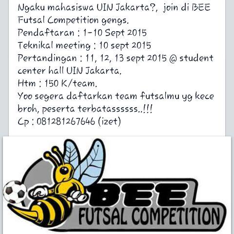Futsal Competition u/ Mahasiswa UIN Jakarta. Miiin tolong bantu share ya 😊 @InfoUINJakarta