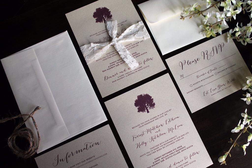 Congratulations to Forrest &amp; Holly on their big day! We love the touch of lace 😍 #weddingstationery #ilovelocalHFX