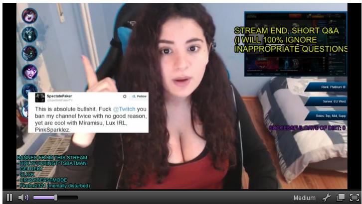 420grin's tweet photo. Found another, Calling her audience "Idiots" This is a growing trend oh and got her chebs out #standard. #twitch http://t.co/fscFr0Eo9h