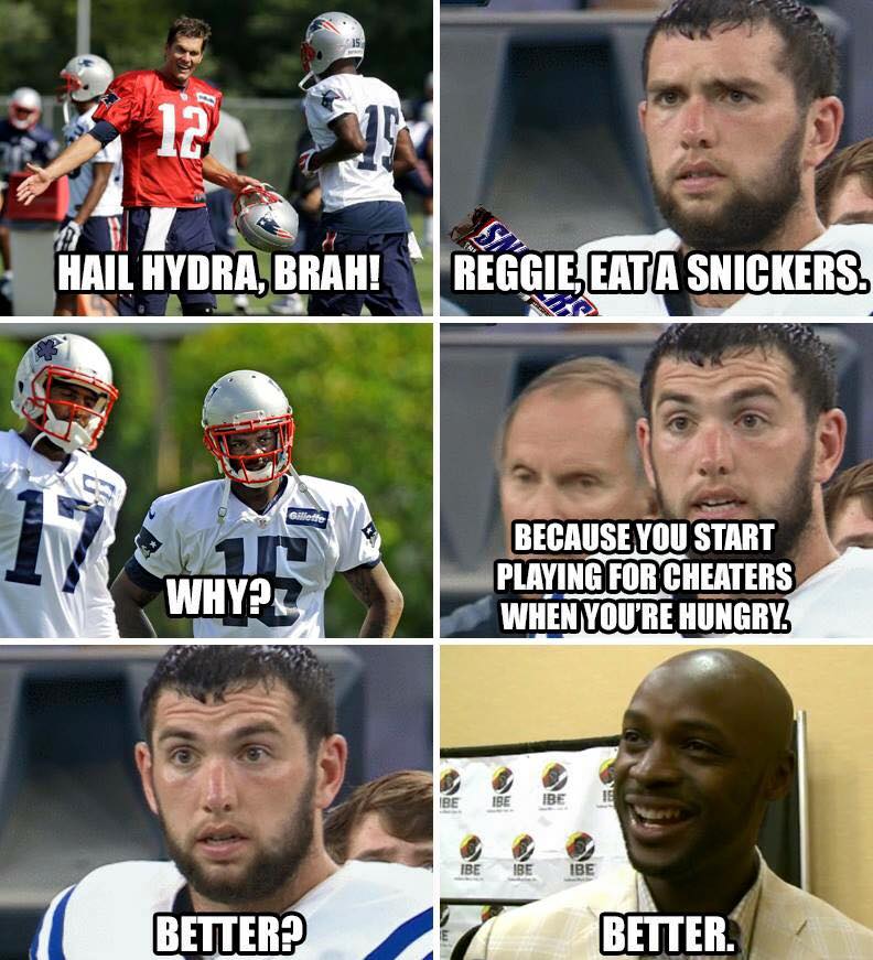 ColtsTubaGuy's tweet photo. Haha!!  Reggie, eat a Snickers!! http://t.co/aU84NDq1w2