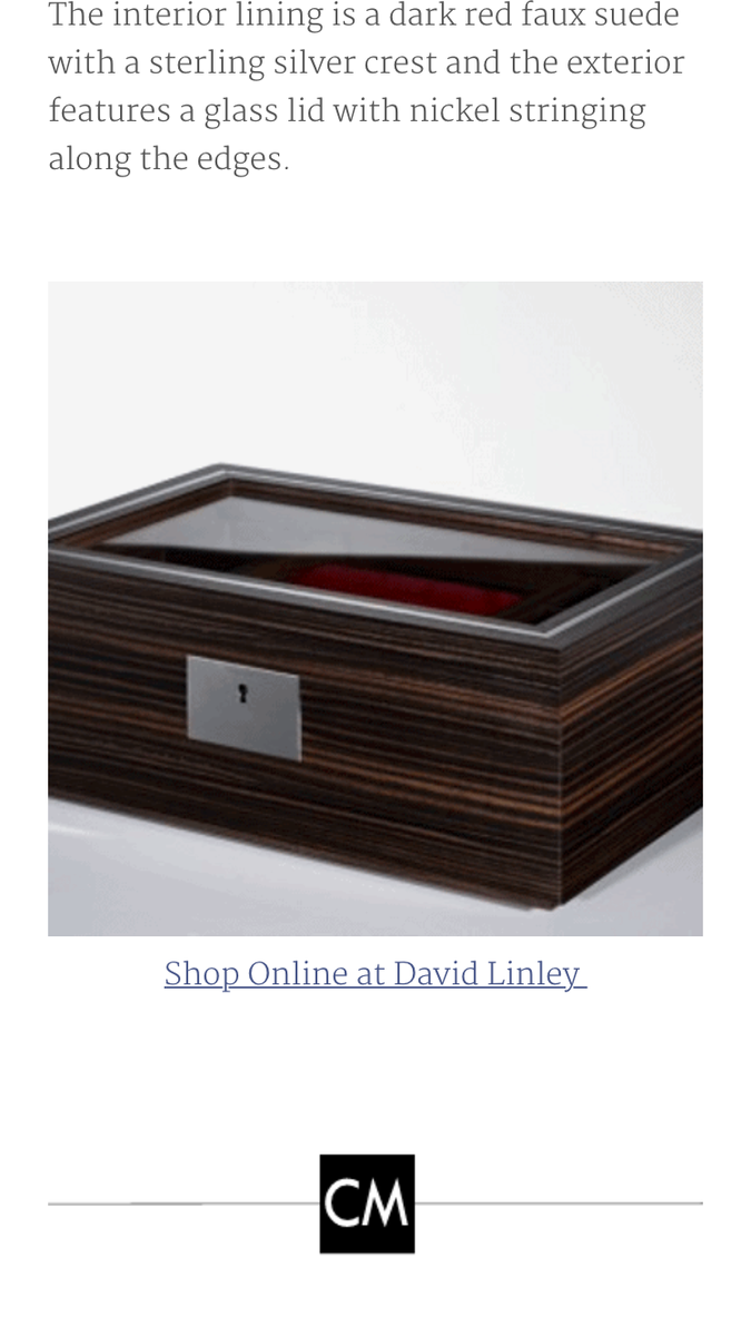 CompleteMag's tweet photo. http://t.co/axeWbSddLN | @LINLEYLondon More great #davidlinley #Jewellerybox articles here for you - #COMPLETEMag http://t.co/ipCiQpu1PR