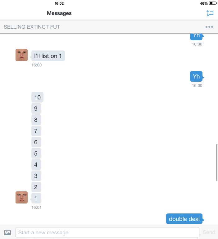 Selling_Players's tweet photo. @HurrikaneWagers Double dealing cunt, Purposely lists on '1' so his mate can get it! http://t.co/AermvM4p37