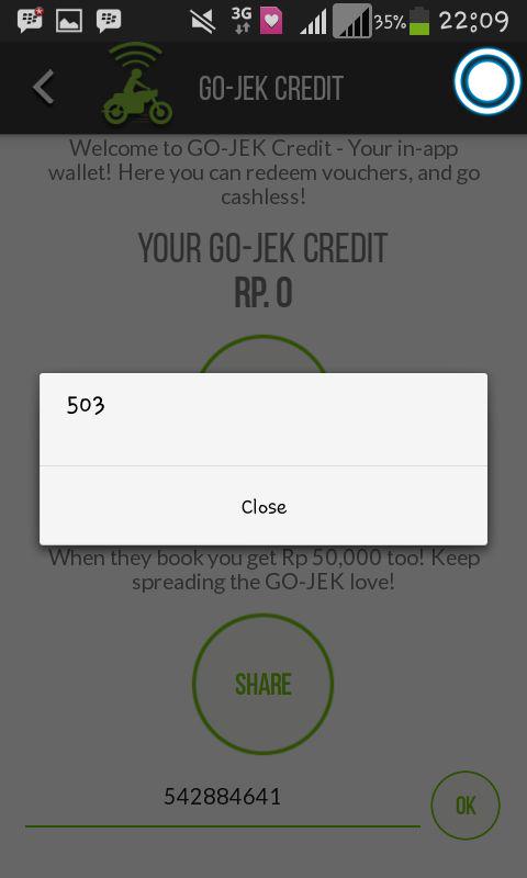 Skrg udh gbsa saling share kode reverral ya min? 
<a href="/gojekindonesia/">Gojek Indonesia</a>