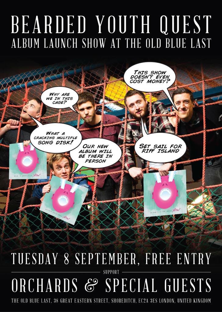 Bearded Youth Quest (@beardedythqst) on Twitter photo Only two more sleeps until our free entry show at <a href="/theoldbluelast/">The Old Blue Last</a> with <a href="/Orchardslive/">🪐 Orchards 🪐</a> and <a href="/PatchNatives/">Patchwork Natives</a>! Only two more sleeps until our free entry show at <a href="/theoldbluelast/">The Old Blue Last</a> with <a href="/Orchardslive/">🪐 Orchards 🪐</a> and <a href="/PatchNatives/">Patchwork Natives</a>!