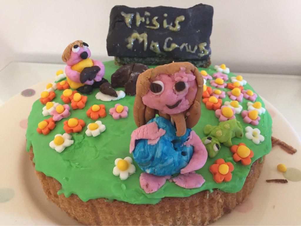 angela_az's tweet photo. @matildamusical #matildabakeoff dairy free "little bit naughty"cake made by the 9 year old http://t.co/vhc7lLG8sx