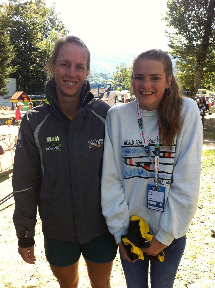 FionaWilsonf's tweet photo. The legend Kerry Hore of @RowingAust who made my daughter Daisy's year by giving her a rowing suit. Awesome lady! http://t.co/IhvQGYm10M