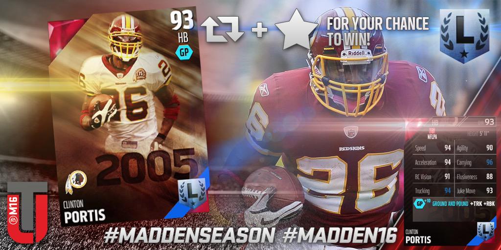 EASPORTS_MUT's tweet image. Welcome @TheRealC_Portis to Madden Ultimate Team. Be sure to tag with #MaddenSeason when you do!