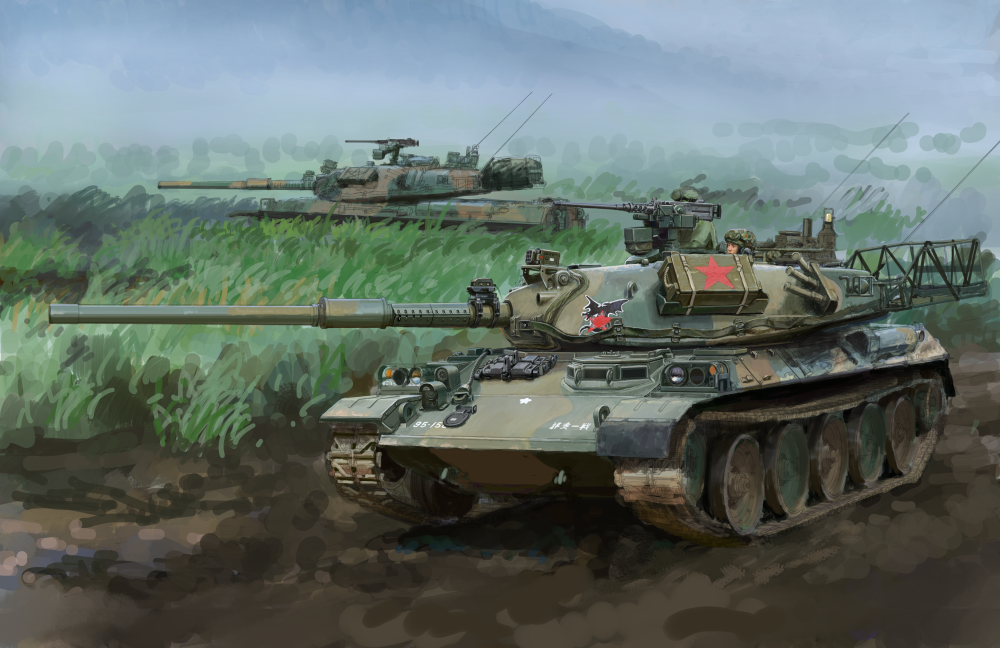 黒川健史 74式戦車の途中絵 まだまだ描き込むところが沢山ある Http T Co Zobgxybl Twitter
