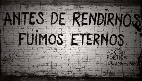 ElcajondeGatsby's tweet photo. "Antes de rendirnos fuimos eternos." - Acción Poética http://t.co/EE8d1mA25n