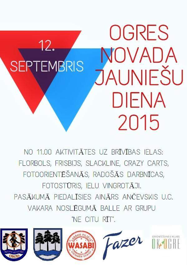 OgresNovadaJD's tweet photo. Ogres Novada Jauniešu diena jau šo sestdien! Nepalaid garām! 😊😊 http://t.co/hewJnQNGhr