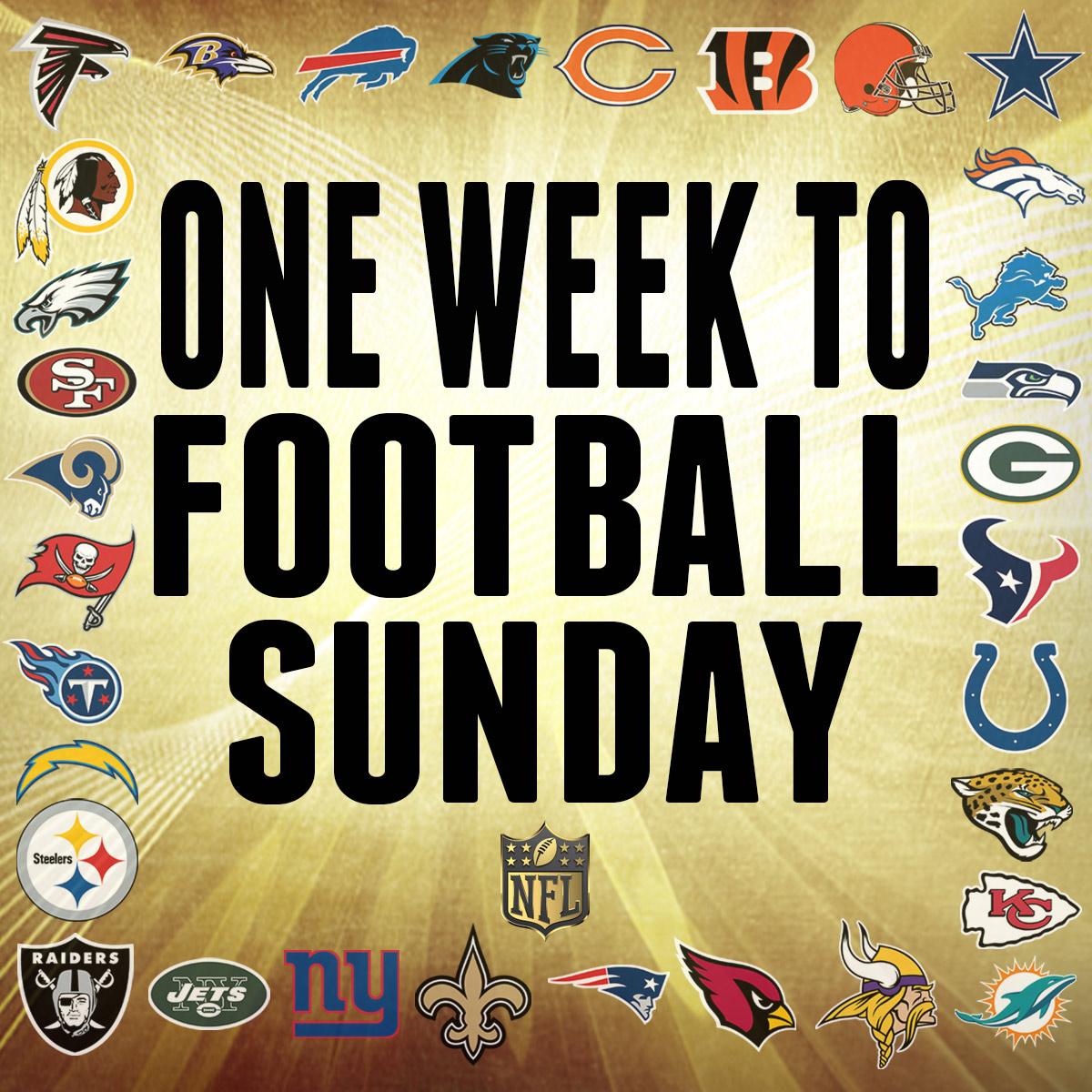 NFL's tweet photo. One week from right now?

🏈 Sunday. http://t.co/aCufOc1pBf