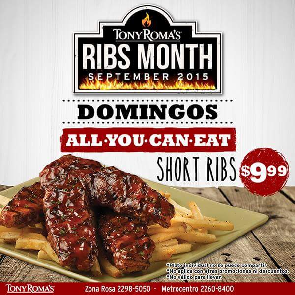 ¡Feliz domingo de All you can eat de Short Ribs!
