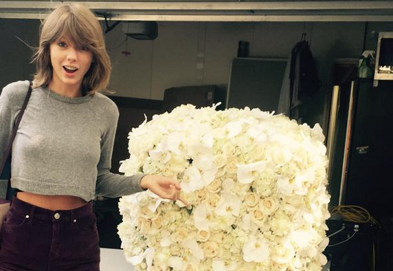 XXL's tweet photo. Kanye sent his new "BFF" Taylor Swift flowers: http://t.co/ULr0dcVInD http://t.co/zjyiENPGfu