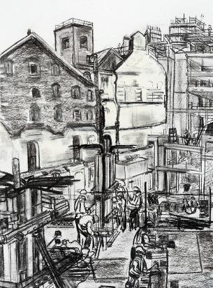 ipartsoc's tweet image. Valerie Irwin - Drawings of Construction Old Cranfield's Flour Mill - Old Custom House, Ipswich 12/13th Sep 10-4pm
