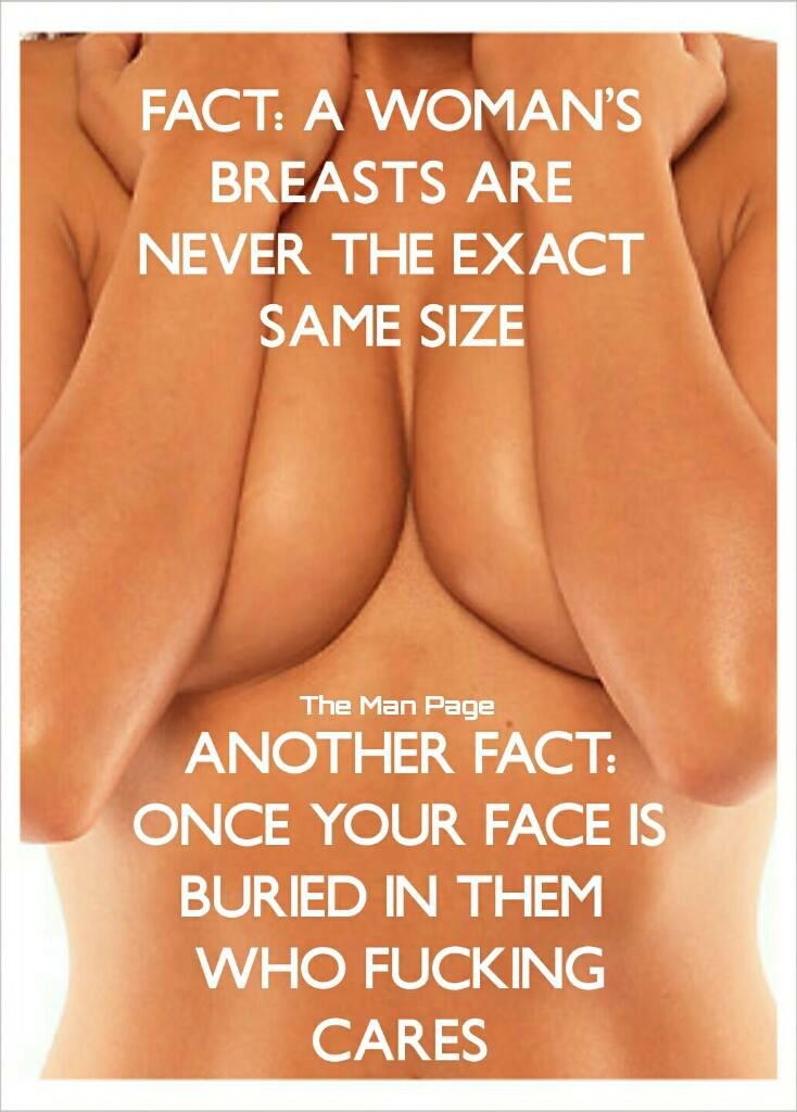 Mean Joe on X: Fact: woman's breasts = never exact same size