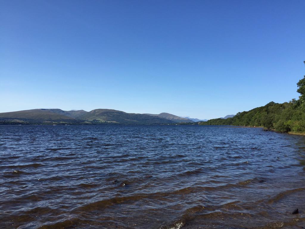 Rave_Dave2010's tweet photo. Loch Lomond today with the dog http://t.co/wVbm4vYe0U