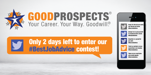 GoodwillIntl's tweet photo. Only 2 days left! Tweet your #BestJobAdvice to enter for a chance to win a @Surface 3! http://t.co/CRHu5MvbNe http://t.co/mrnIXQAtBH