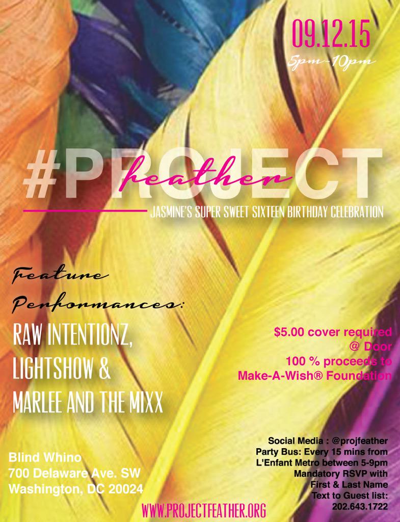 ProjFeather's tweet photo. Big S/O to @Lightshow10thPL who will performing @ProjFeather benefiting @WishMidAtlantic hosted by @d0pesupreme_ ! http://t.co/GEUuWN47Yc