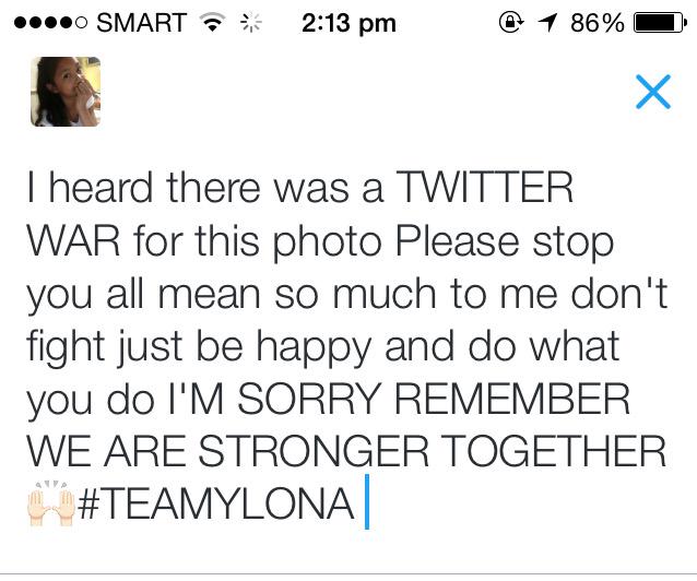 ylonuhhh's tweet photo. Just know you guys are my strength and my family😘❤️ THANK YOU FOR THE SUPPORT KEEP IT UP MY LOVELIES#TEAMYLONA http://t.co/criJ435WUF