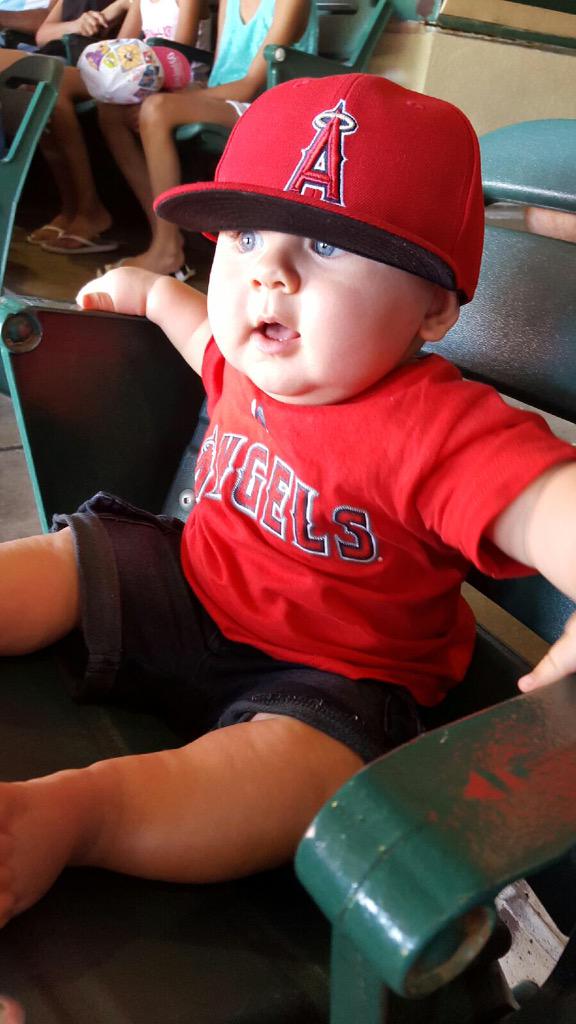 mell__e's tweet photo. My First Game! @Angels @MLB @MLBNetwork @MikeTrout http://t.co/Wq19PTAZI5