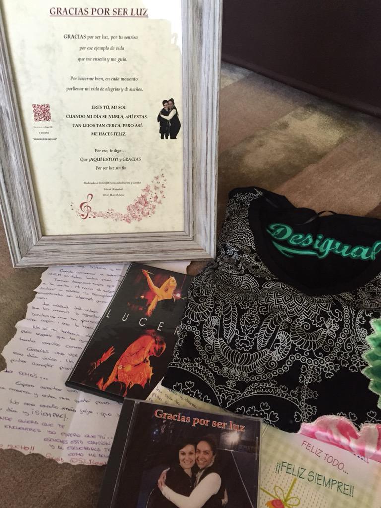 LuceroMexico's tweet photo. @Sil_ILoveMusic adorada, gracias por estos regalos tan hermosos y por tanto cariño siempre!! 😘😘😘 http://t.co/OCuBXRNU69