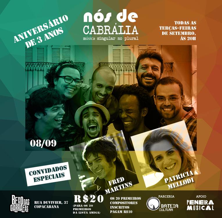 DavidAlfredoMus's tweet photo. Depois do brilho de Miltinho e Pauleira (MPB4), a próxima 3ª (08/09) contará com Fred Martins e Patricia Mellodi. http://t.co/4zxMYLJnhG