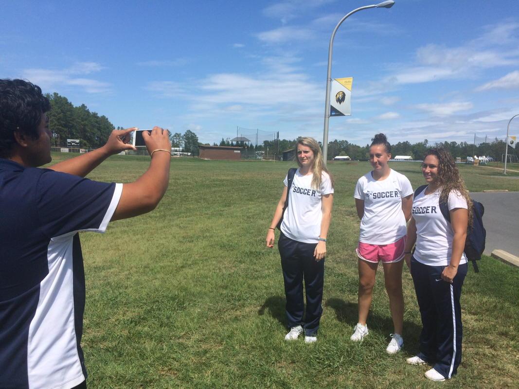 KelleyKish's tweet photo. Interviews with the @NSU_WSoccer MVPs today: Cydney, Lauren and Tori! Great team effort for 2 wins #TheSharksWay! http://t.co/qdxxju29RK