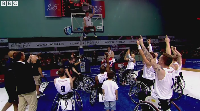 BBCSport's tweet photo. Watch the best bits as GB win wheelchair basketball Euro gold http://t.co/WNY7BrBtFP http://t.co/vX7kWwZdWr