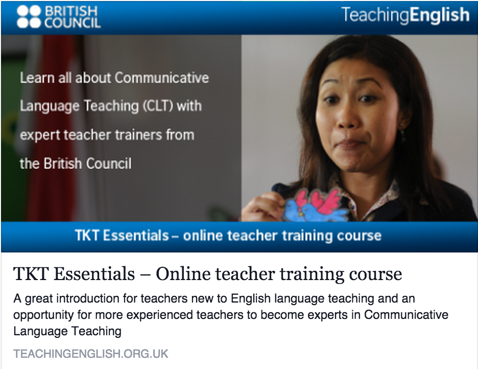 TeachingEnglish's tweet photo. Become an expert in #CommunicativeLanguageTeaching | TKT Essentials #TeacherTraining course http://t.co/CJFPw1k4EU http://t.co/Z6bPKGOzTf