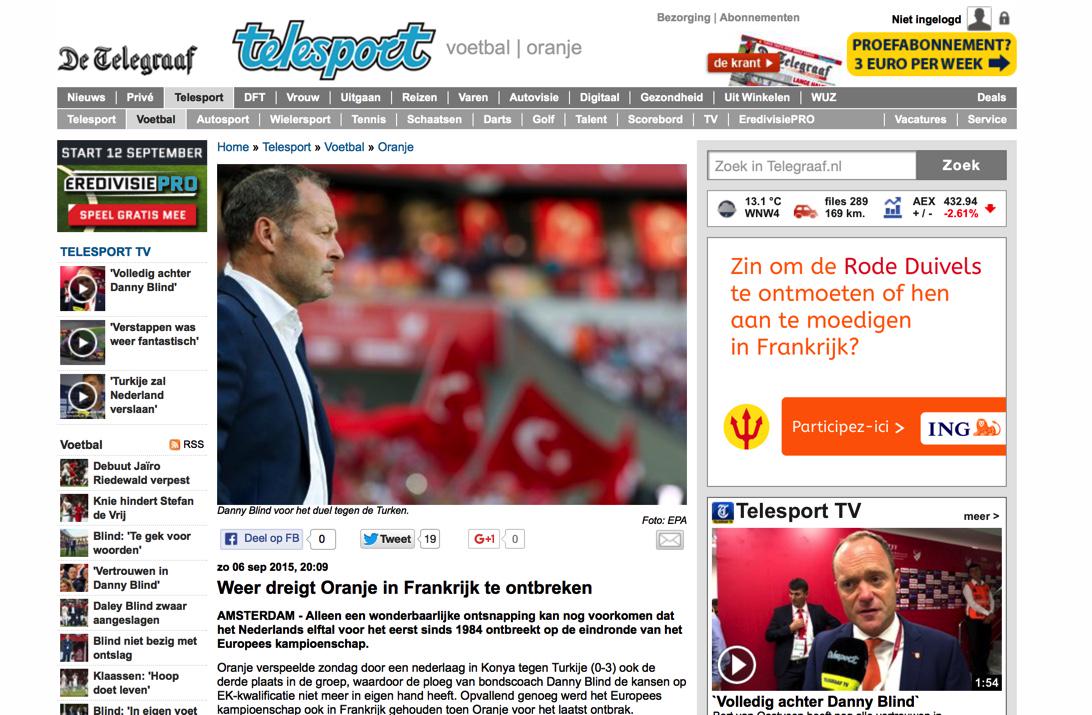 Wel een beetje gemeen van ING om meteen na de nederlaag van Oranje met deze advertentie te komen…