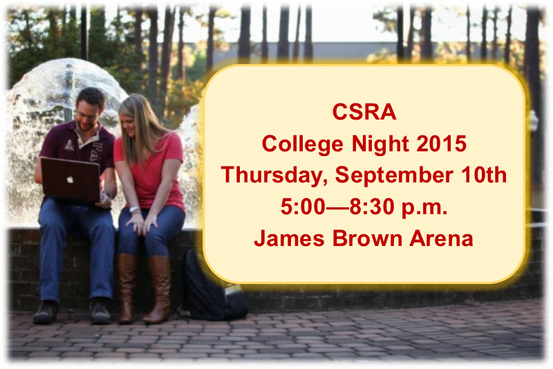 #USCAiken will be at� #CSRACollegeNight Sept 10th at James Brown Arena. Will you? #ChooseAiken conta.cc/1KvM4I1