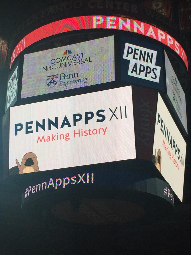daniellecohn's tweet photo. Congratulations to all of the #rockstar students + staff @Penn - pleasure working with you on @PennApps #PennAppsXII http://t.co/6INxL7YqYJ