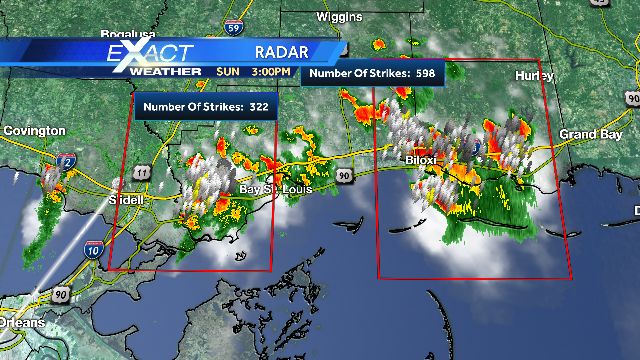 MargaretOrr's tweet photo. Couple of strong storms MS coast moving SW.  Mariners seek safe harbor! #mscoastwx @wdsu http://t.co/9OgrG1OLMW