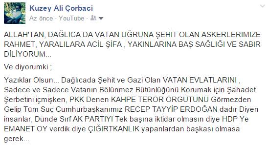 ALLAH'TAN, DAĞLICADA VATAN UĞRUNA ŞEHİT OLAN ASKERLERIMIZE RAHMET,YARALILARA ACİL ŞİFA,YAKINLARINA SABIR DİLERİM..