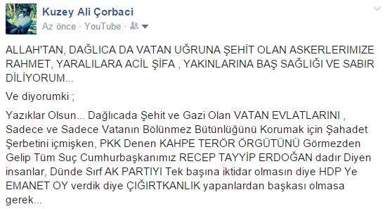 ALLAH'TAN, DAĞLICADA VATAN UĞRUNA ŞEHİT OLAN ASKERLERIMIZE RAHMET,YARALILARA ACİL ŞİFA,YAKINLARINA SABIR DİLERİM..
