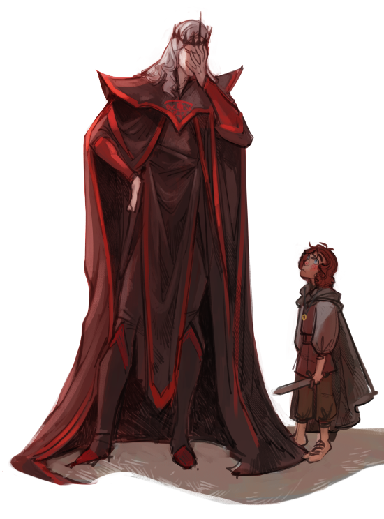 Phobs0's tweet photo. Sauron &amp; Frodo sketch x) http://t.co/Rd1qCHQCBS